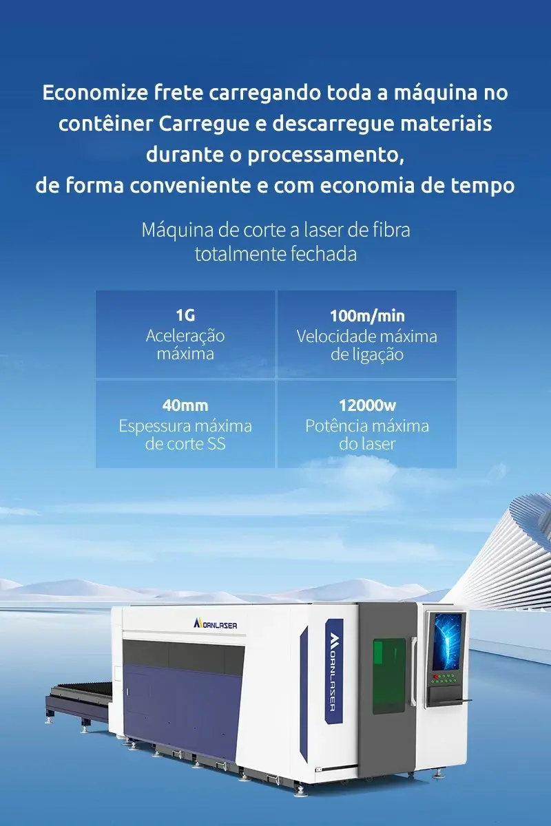 Máquina de corte a laser de fibra totalmente fechada