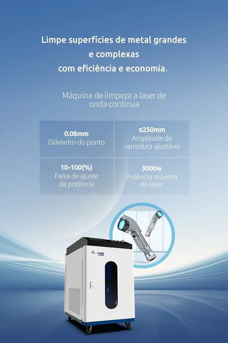 Máquina de limpeza a laser de onda contínua