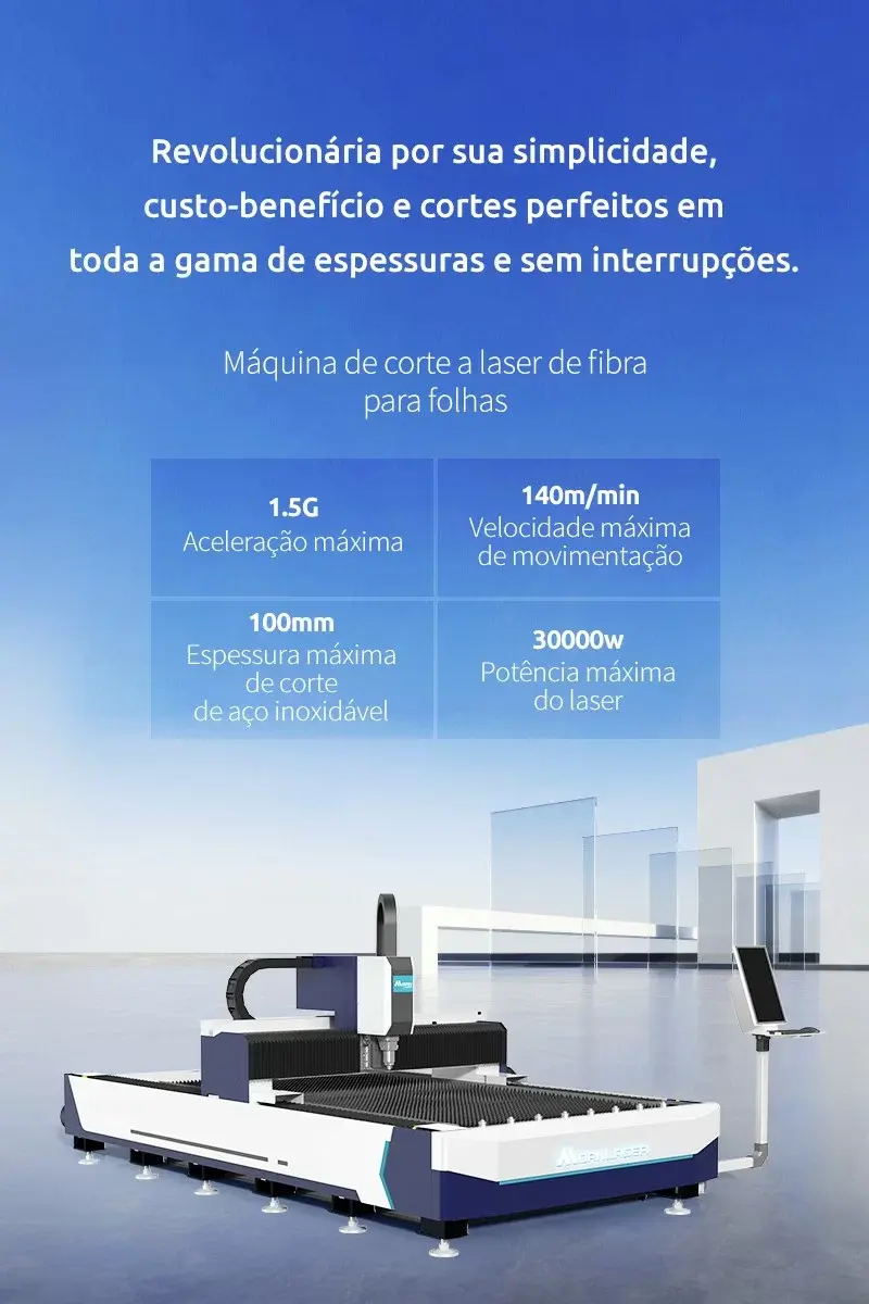 Máquina de corte a laser de fibra para folhas