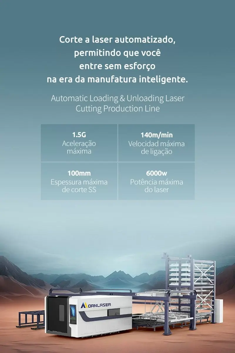 Linha de produção de corte a laser com carga e descarga totalmente automática